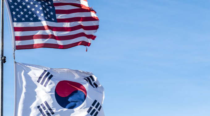 SouthKorea-America-Flags